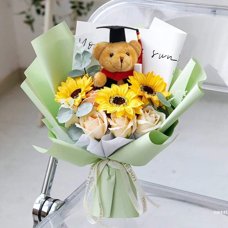 Bouquet de Tournesols au Crochet avec Guirlande Lumineuse