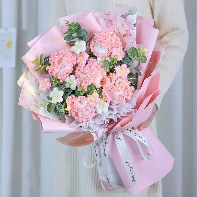 Bouquet de Roses & Œillets au Crochet