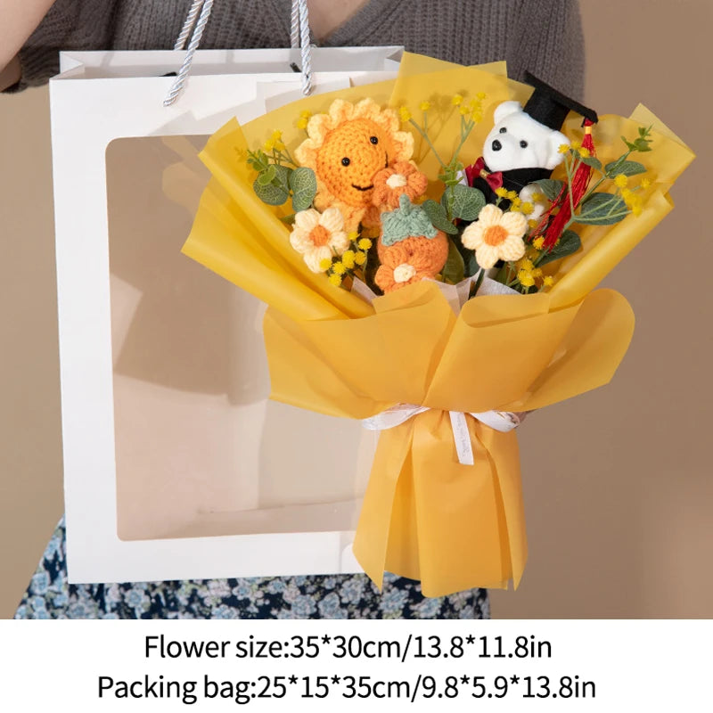 Bouquet de Tournesols au Crochet avec Guirlande Lumineuse
