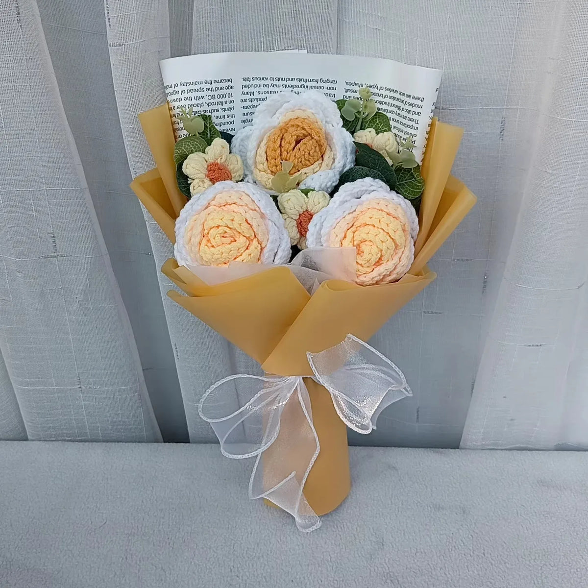 Bouquet de Roses & Œillets au Crochet
