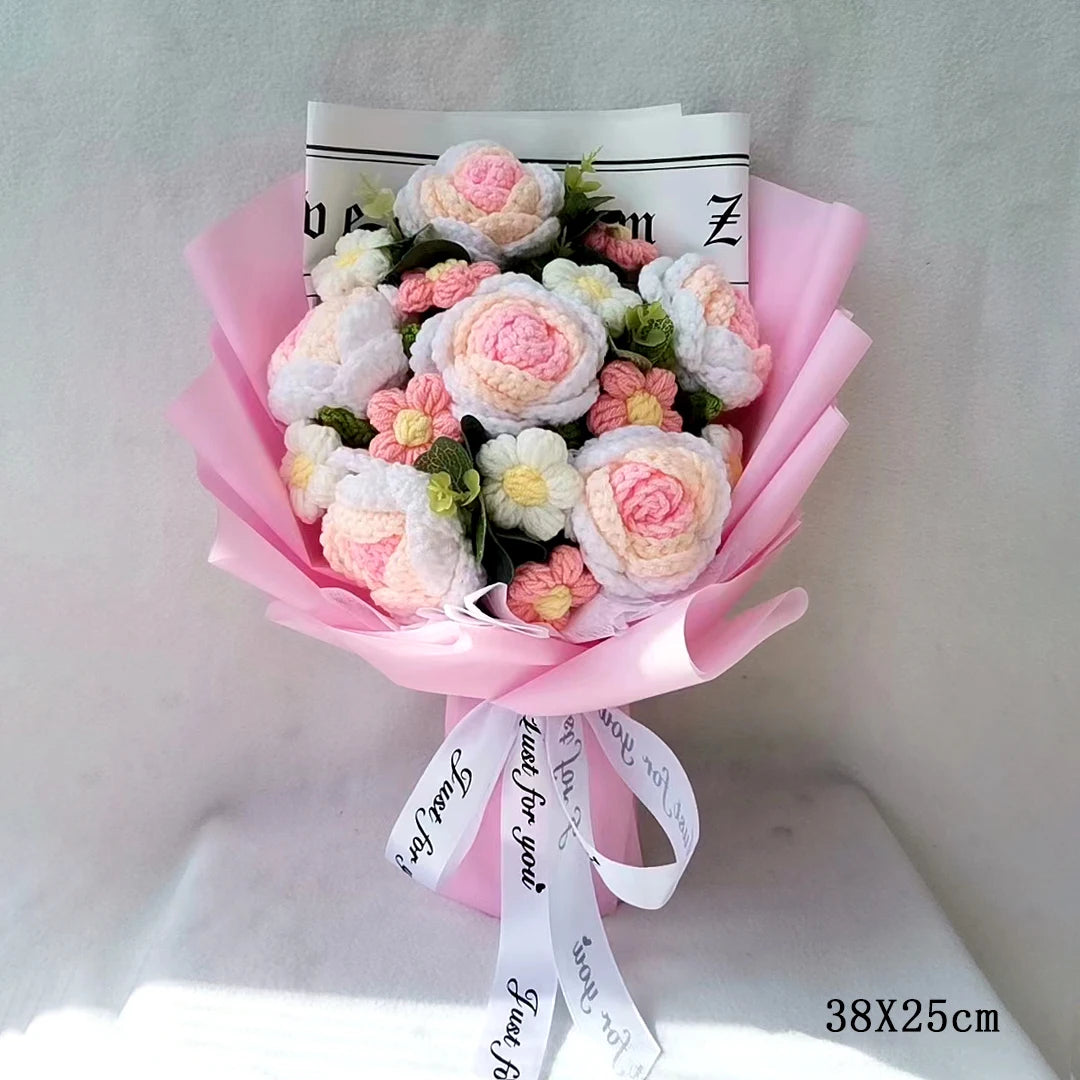 Bouquet de Roses & Œillets au Crochet