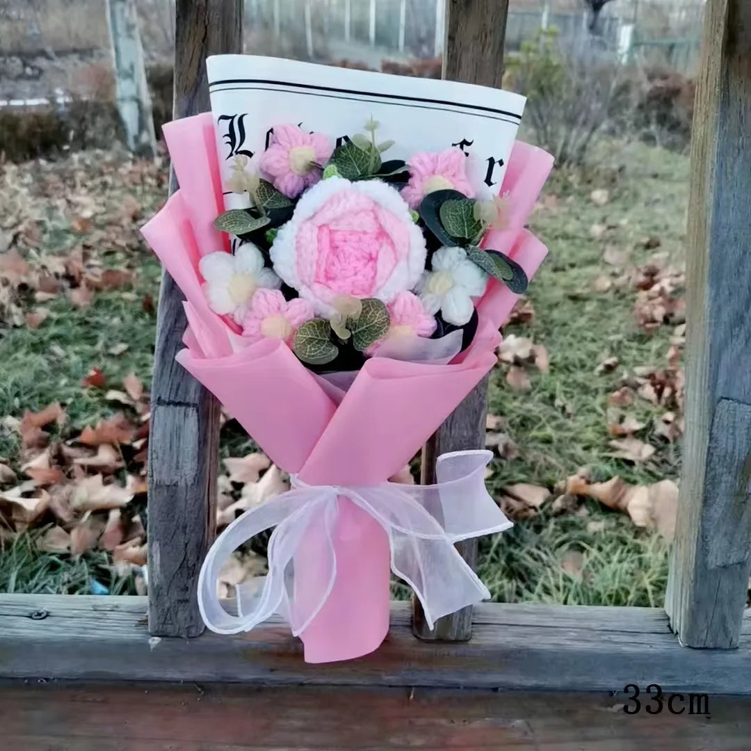 Bouquet de Roses & Œillets au Crochet
