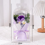 Bouquet Ourson Crochet en Écrin Transparent