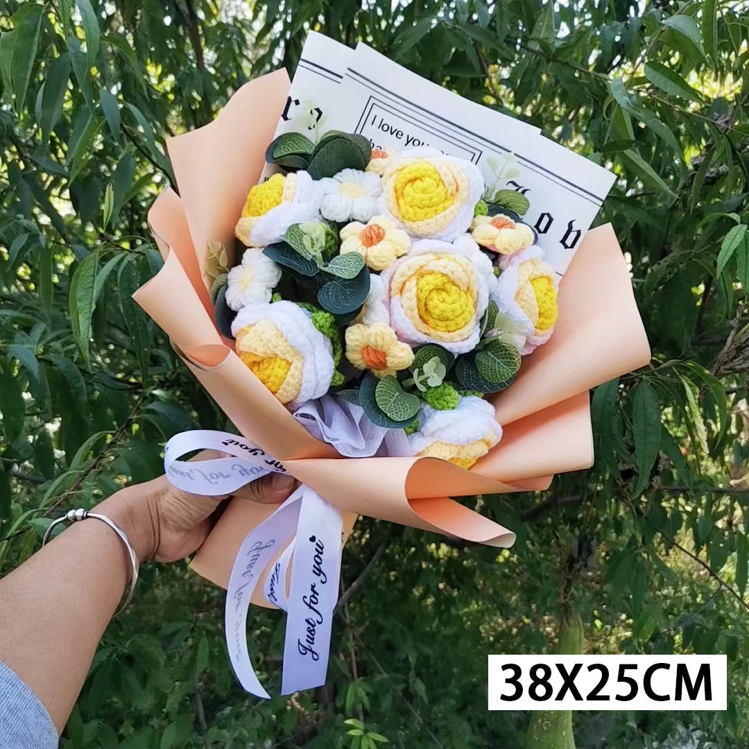 Bouquet de Roses & Œillets au Crochet