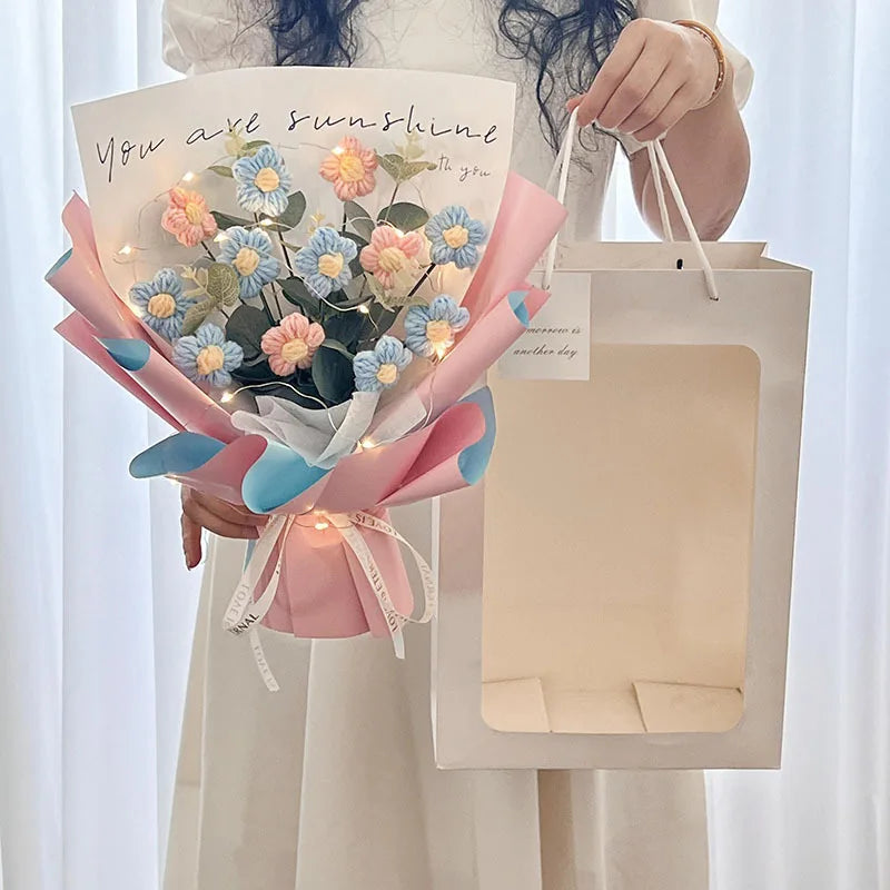 Bouquet de Fleurs Pompons au Crochet