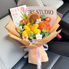 Bouquet de Fleurs au Crochet avec Sac de Rangement
