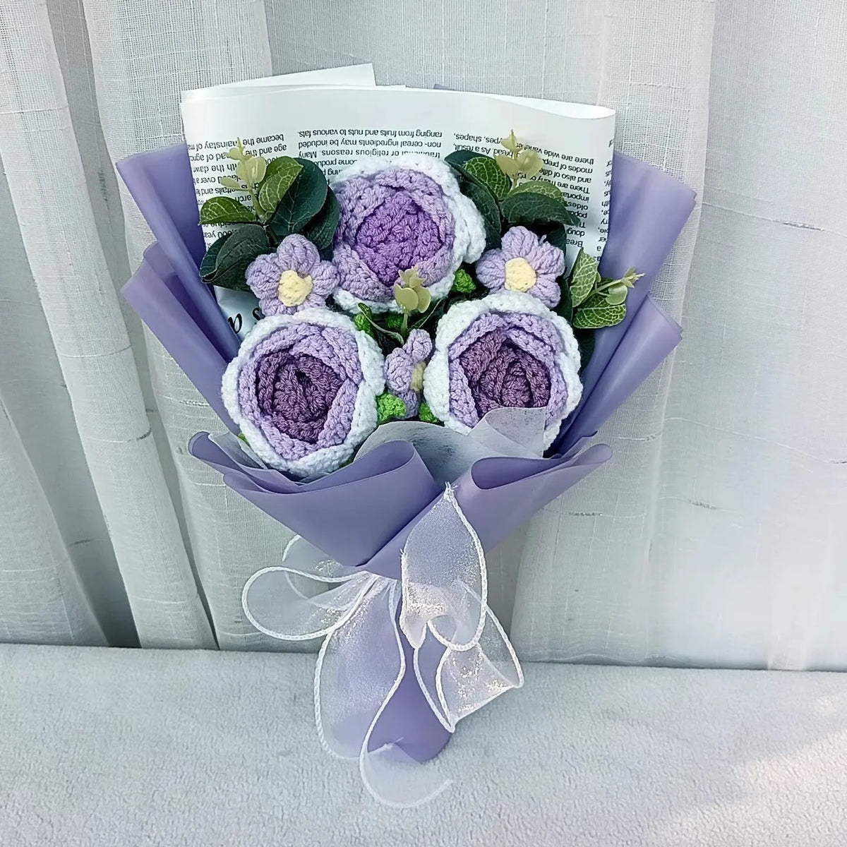 Bouquet de Roses & Œillets au Crochet