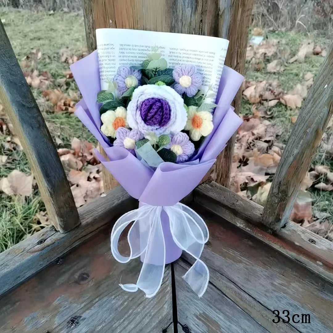 Bouquet de Roses & Œillets au Crochet