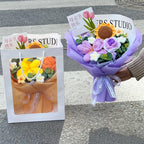 Bouquet de Fleurs au Crochet avec Sac de Rangement