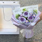 Bouquet Ourson Crochet en Écrin Transparent