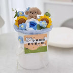 Bouquet de Roses au Crochet en Sac Cadeau – Rose, Bleu, Violet & Rouge