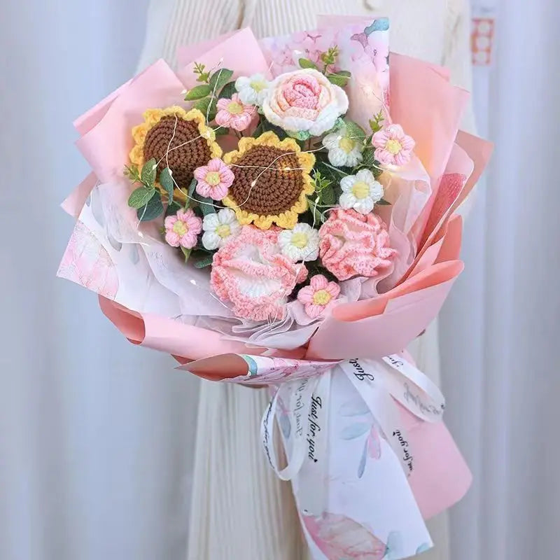 Bouquet de Roses & Œillets au Crochet