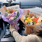 Bouquet de Fleurs au Crochet avec Sac de Rangement