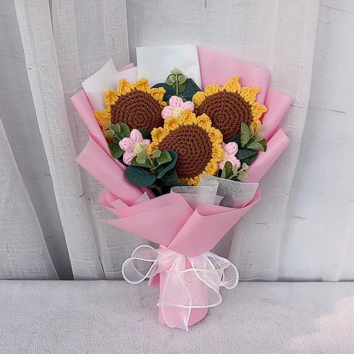 Bouquet de Roses & Œillets au Crochet