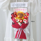 Bouquet Ourson Blanc & Tournesol au Crochet