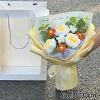 Bouquet Ourson Crochet en Écrin Transparent