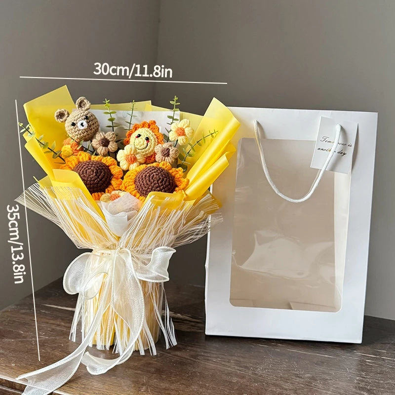 Bouquet de Fleurs Pompons au Crochet
