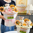 Bouquet Ourson Crochet en Écrin Transparent
