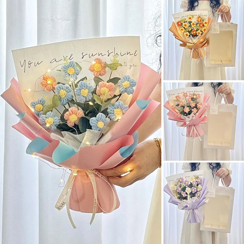 Bouquet de Fleurs Pompons au Crochet