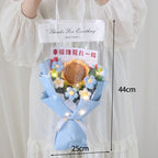 Bouquet Ourson Blanc & Tournesol au Crochet