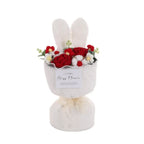 Bouquet Oreilles de Lapin Crochet avec Sac Cadeau – Rouge, Jaune, Bleu ou Rose