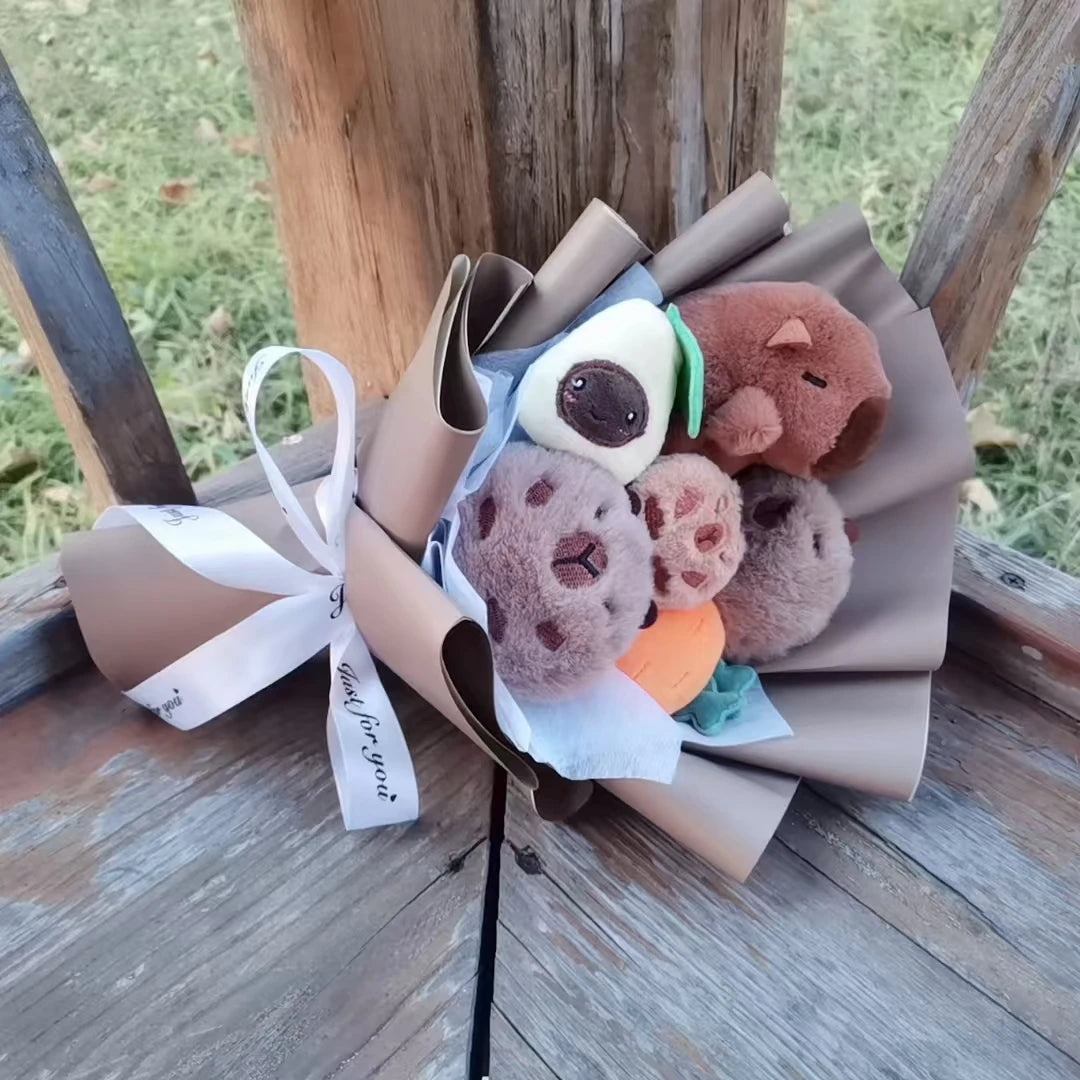 Bouquet de peluches capybara kawaii - vue 3