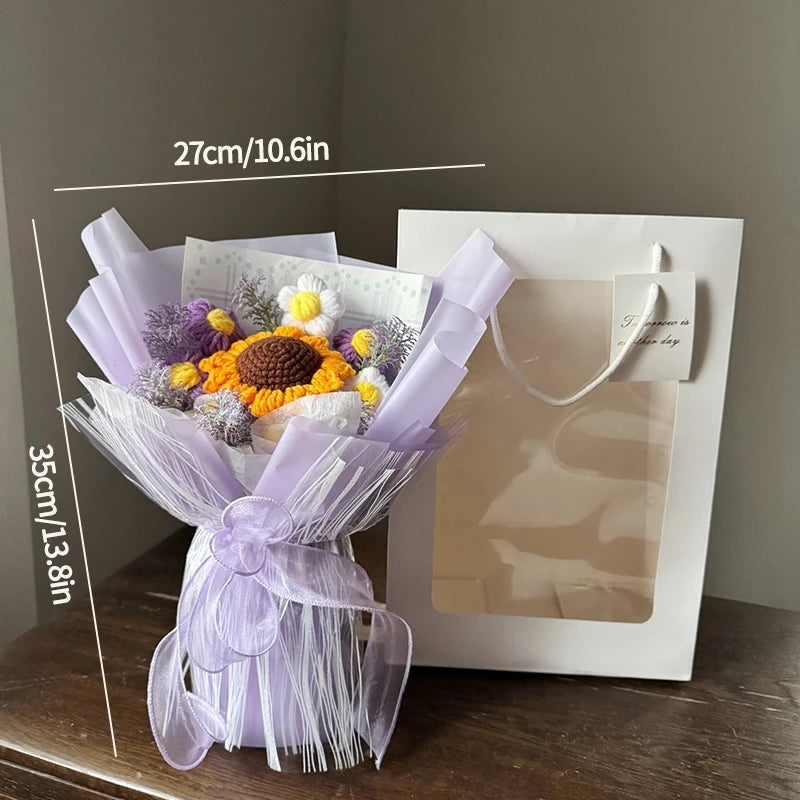 Bouquet de Fleurs Pompons au Crochet